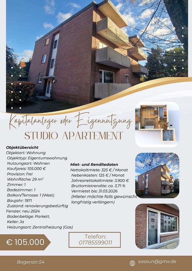 Prodej bytu 1+1 29 m², Oldenburg, Dolní Sasko Prodej bytu 1+1 29 m², Oldenburg, Dolní Sasko