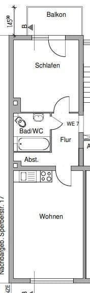 Pronájem bytu 2+1 44 m², Sperberstraße 19, Nürnberg, Bavorsko Pronájem bytu 2+1 44 m², Sperberstraße 19, Nürnberg, Bavorsko