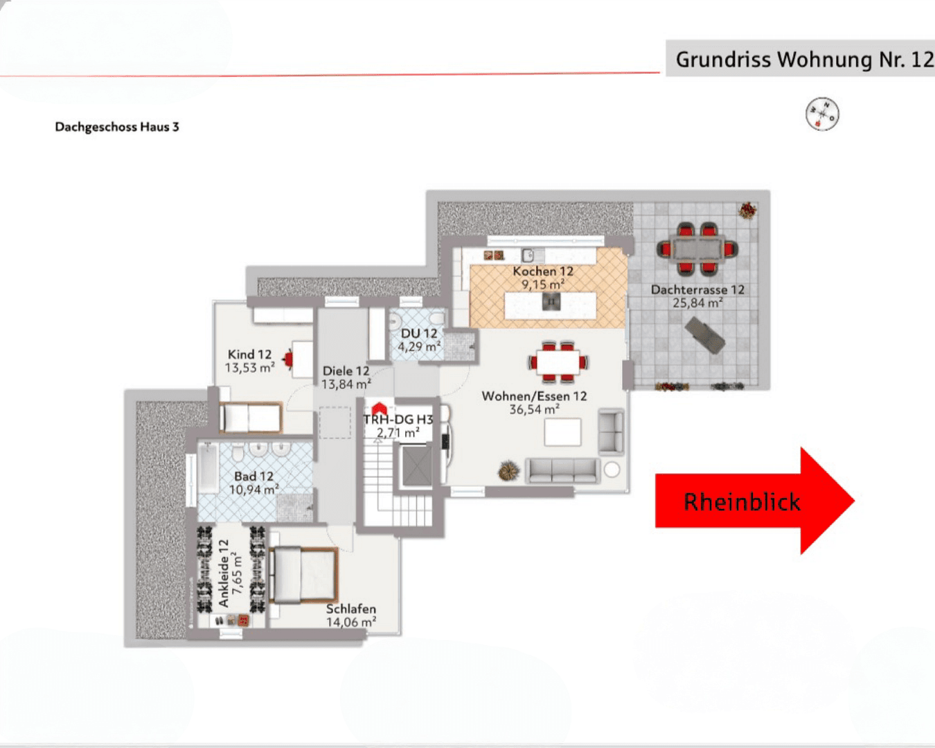 Prodej bytu 3+1 121 m², Elisenhöhe 45c, Bingen am Rhein, Porýní-Falc Prodej bytu 3+1 121 m², Elisenhöhe 45c, Bingen am Rhein, Porýní-Falc
