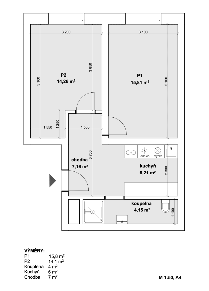 Pronájem bytu 2+1 47 m², Na Folimance, Praha, Praha Pronájem bytu 2+1 47 m², Na Folimance, Praha, Praha