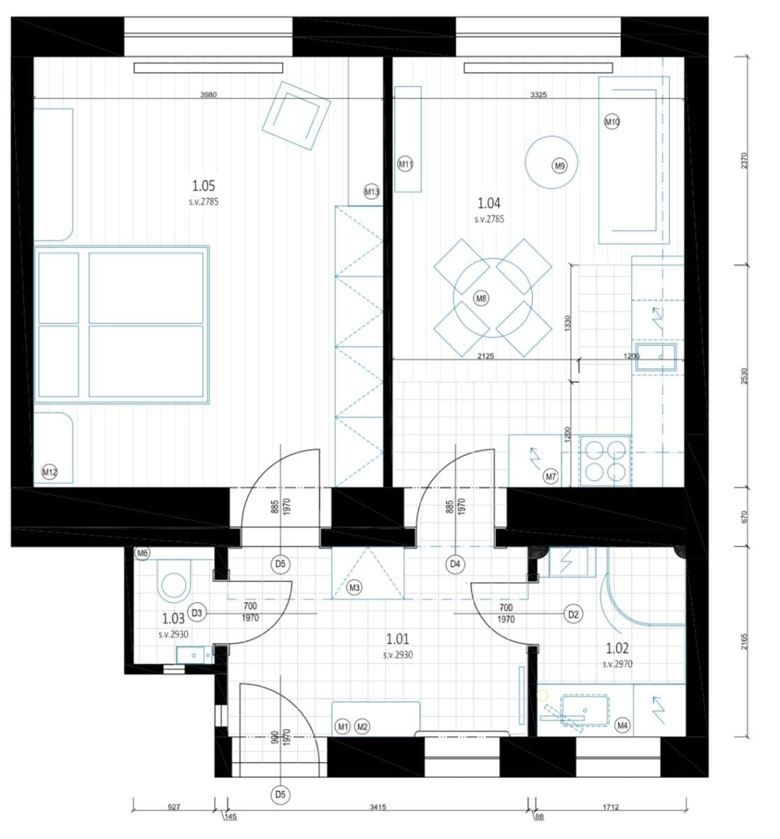 Pronájem bytu 2+kk 50 m², Baranova, Praha, Praha Pronájem bytu 2+kk 50 m², Baranova, Praha, Praha