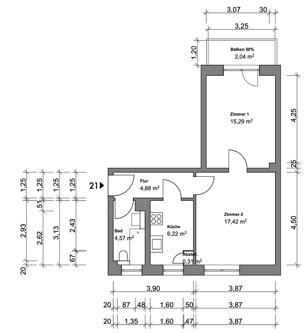 Pronájem bytu 2+1 51 m², Kiesweg 15, Rauen, Braniborsko Pronájem bytu 2+1 51 m², Kiesweg 15, Rauen, Braniborsko