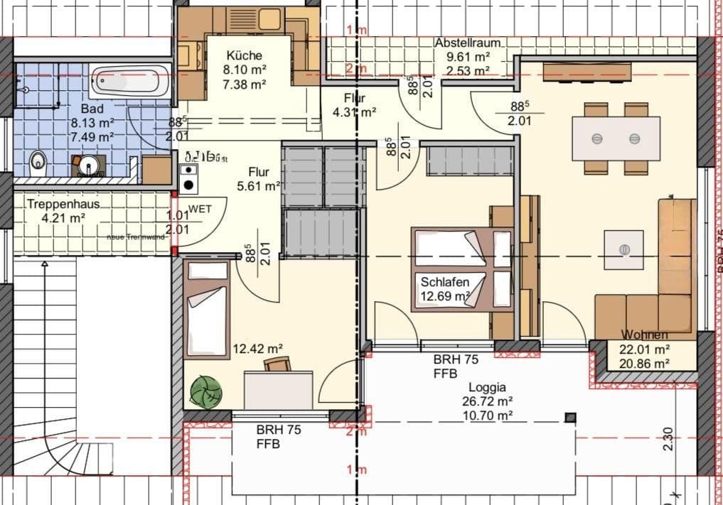 Pronájem bytu 3+1 86 m², Windsbach, Bavorsko Pronájem bytu 3+1 86 m², Windsbach, Bavorsko
