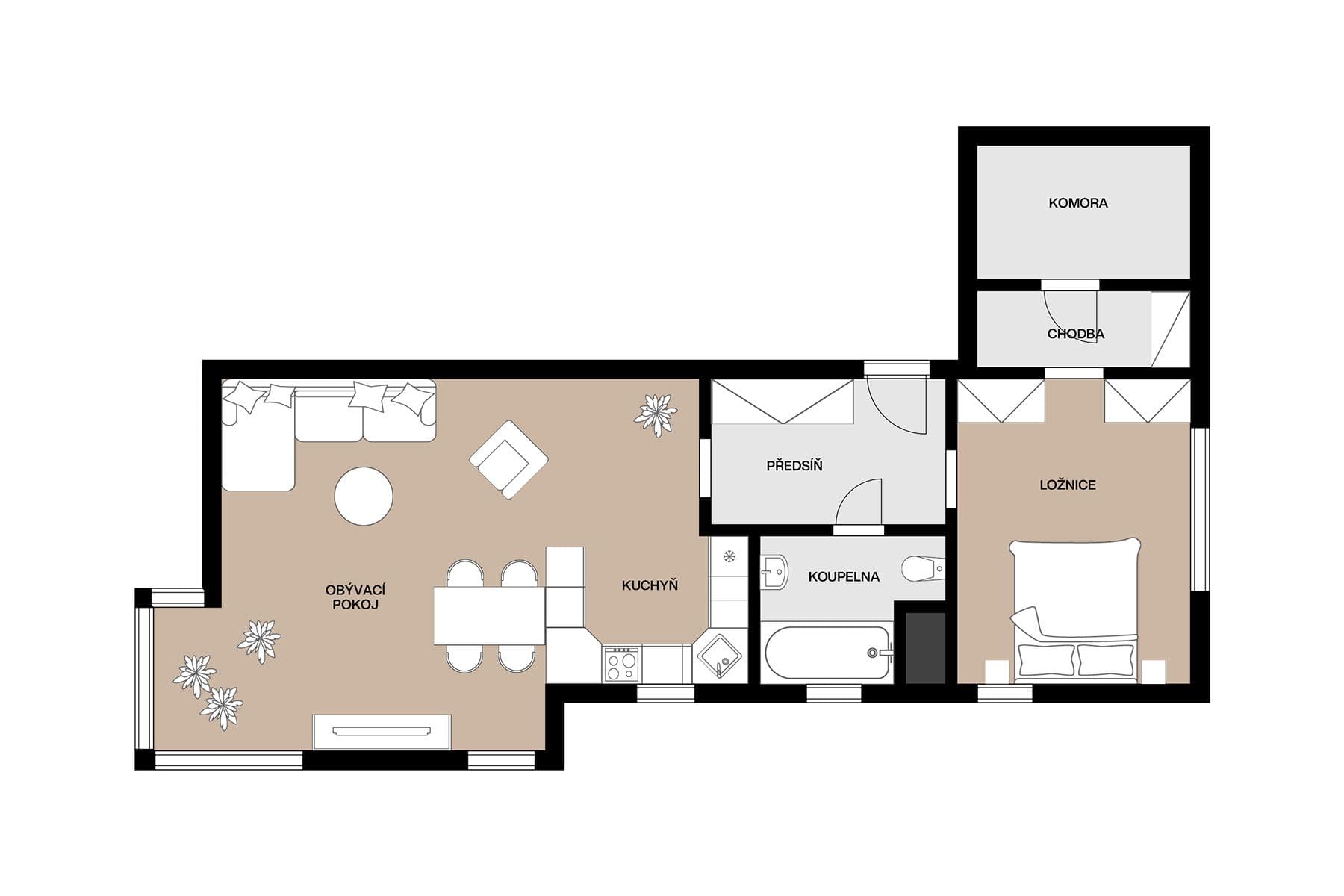 Prodej bytu 2+kk 59 m², K Dálnici, Praha, Praha Prodej bytu 2+kk 59 m², K Dálnici, Praha, Praha