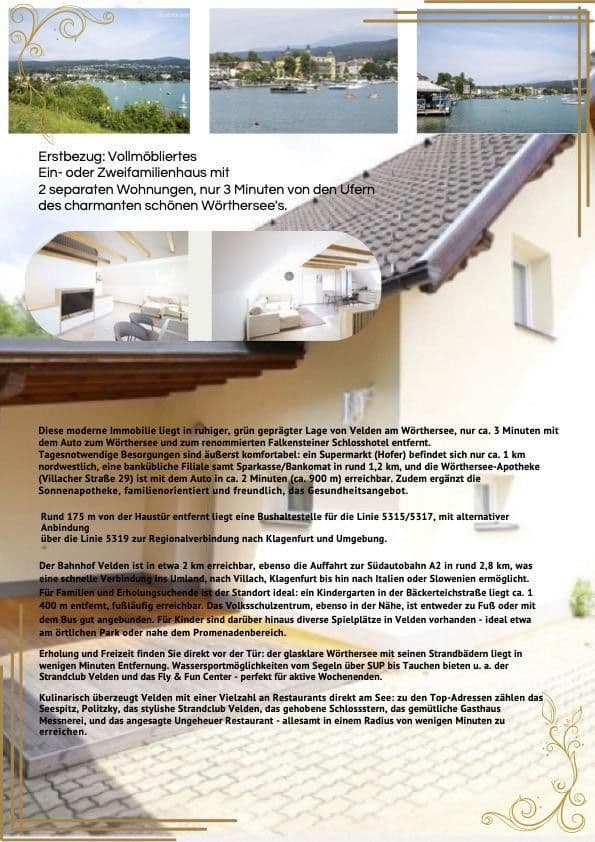 Prodej domu 172 m², pozemek 304 m², Velden, Korutany Prodej domu 172 m², pozemek 304 m², Velden, Korutany