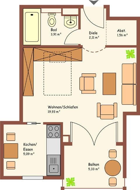 Pronájem bytu 1+1 35 m², Sinzinger Str. 5, Fürstenfeldbruck, Bavorsko Pronájem bytu 1+1 35 m², Sinzinger Str. 5, Fürstenfeldbruck, Bavorsko