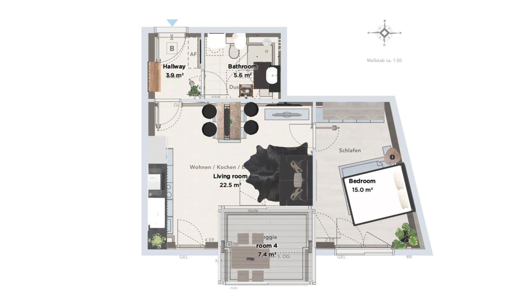 Pronájem bytu 2+1 53 m², Zschokkestraße 36, München, Bavorsko Pronájem bytu 2+1 53 m², Zschokkestraße 36, München, Bavorsko