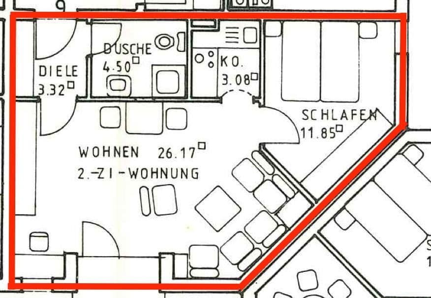 Pronájem bytu 2+1 44 m², Humboldtweg 1, Neufahrn, Bavorsko Pronájem bytu 2+1 44 m², Humboldtweg 1, Neufahrn, Bavorsko