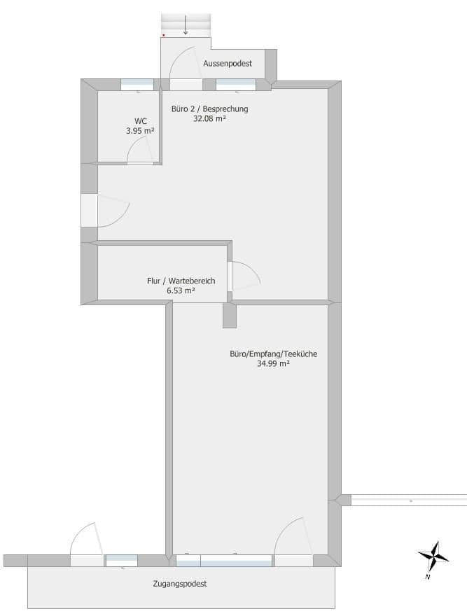 Pronájem kanceláře 165 m², Krumbachstraße, Freising, Bavorsko Pronájem kanceláře 165 m², Krumbachstraße, Freising, Bavorsko