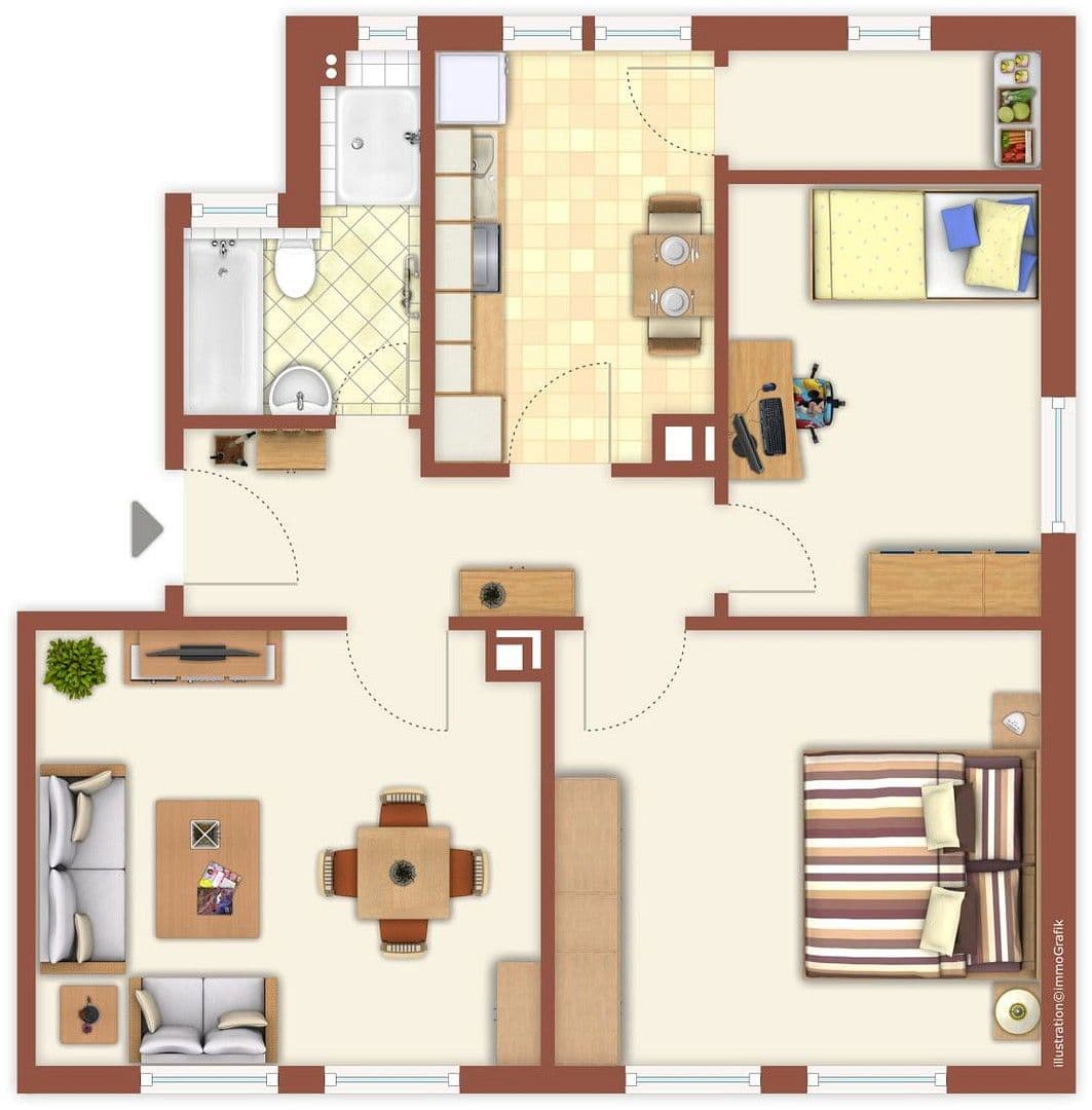 Pronájem bytu 3+1 80 m², Hindenburgstraße 85, Mühlacker, Bádensko-Württembersko Pronájem bytu 3+1 80 m², Hindenburgstraße 85, Mühlacker, Bádensko-Württembersko