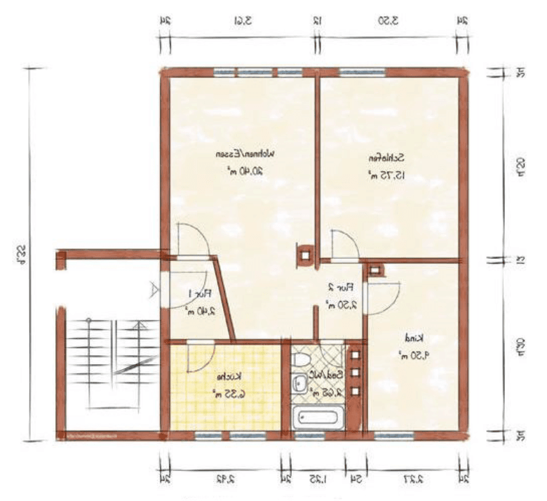 Pronájem bytu 3+1 57 m², Jahnstr. 43, Hof, Bavorsko Pronájem bytu 3+1 57 m², Jahnstr. 43, Hof, Bavorsko
