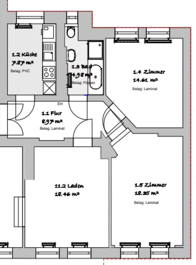 Pronájem bytu 3+1 74 m², Paracelsusstraße 2c, Halle (Saale), Sasko-Anhaltsko Pronájem bytu 3+1 74 m², Paracelsusstraße 2c, Halle (Saale), Sasko-Anhaltsko