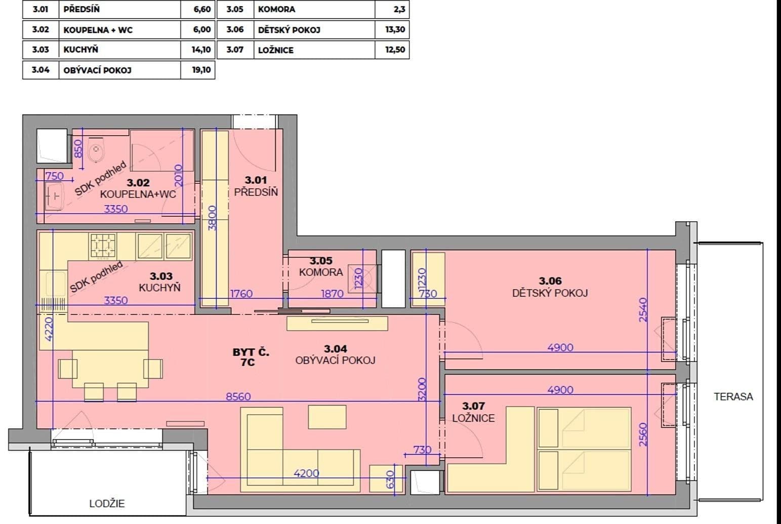 Pronájem bytu 3+kk 77 m², Hybešova, Hrušovany u Brna, Jihomoravský kraj Pronájem bytu 3+kk 77 m², Hybešova, Hrušovany u Brna, Jihomoravský kraj