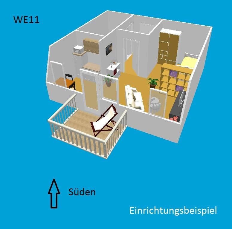 Pronájem bytu 1+1 31 m², 18.-März-Str. 21, Gotha, Durynsko Pronájem bytu 1+1 31 m², 18.-März-Str. 21, Gotha, Durynsko