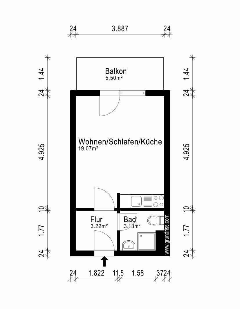 Prodej bytu 1+1 29 m², Germersheim, Porýní-Falc Prodej bytu 1+1 29 m², Germersheim, Porýní-Falc