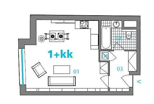 Pronájem bytu 1+kk 39 m², Komunardů, Praha, Praha Pronájem bytu 1+kk 39 m², Komunardů, Praha, Praha