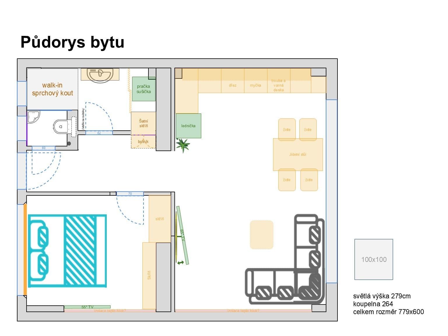 Pronájem bytu 2+kk 43 m², Humpolecká, Praha, Praha Pronájem bytu 2+kk 43 m², Humpolecká, Praha, Praha