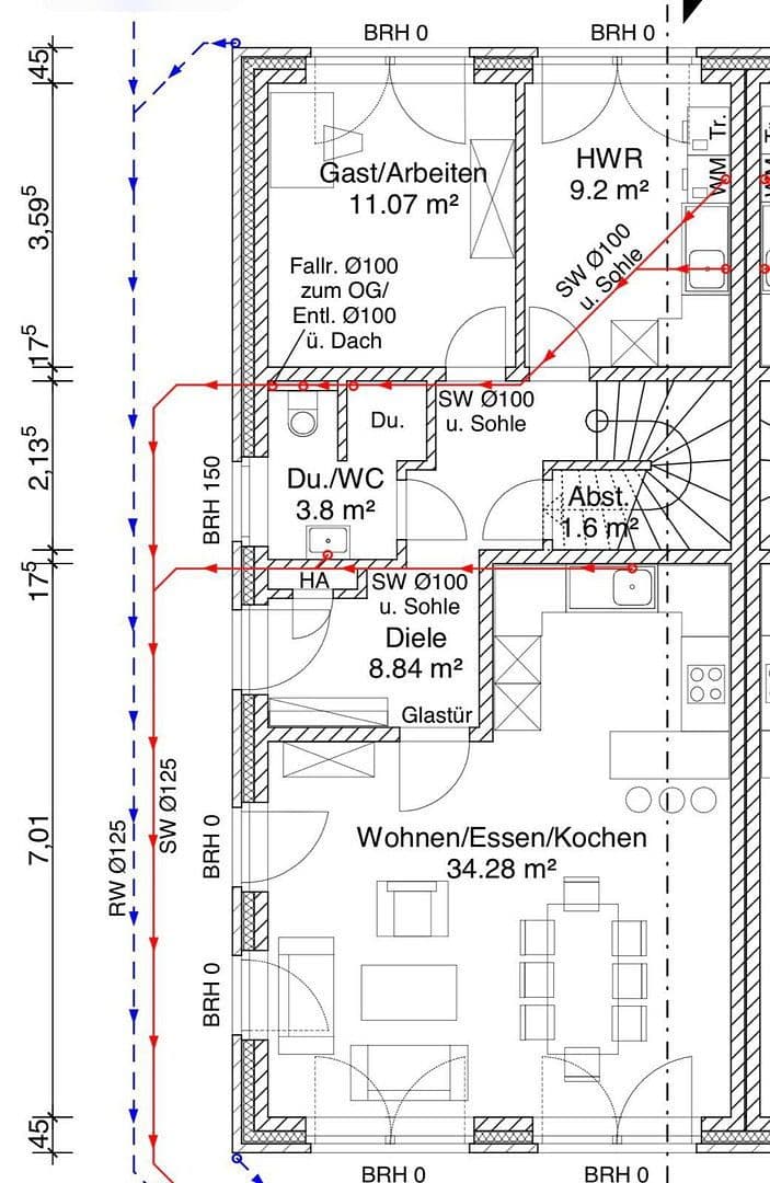 Prodej domu 140 m², pozemek 280 m², Am Rosenmühlenbach 1A, Bissendorf, Dolní Sasko Prodej domu 140 m², pozemek 280 m², Am Rosenmühlenbach 1A, Bissendorf, Dolní Sasko
