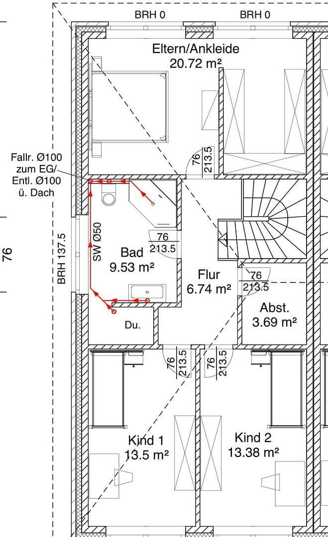 Prodej domu 140 m², pozemek 280 m², Am Rosenmühlenbach 1A, Bissendorf, Dolní Sasko Prodej domu 140 m², pozemek 280 m², Am Rosenmühlenbach 1A, Bissendorf, Dolní Sasko
