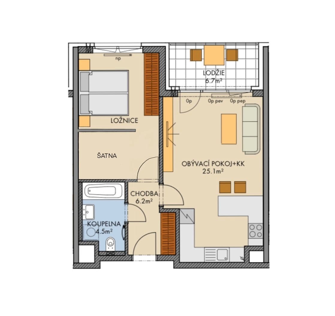 Pronájem bytu 2+kk 58 m², Stočesova, Praha, Praha Pronájem bytu 2+kk 58 m², Stočesova, Praha, Praha