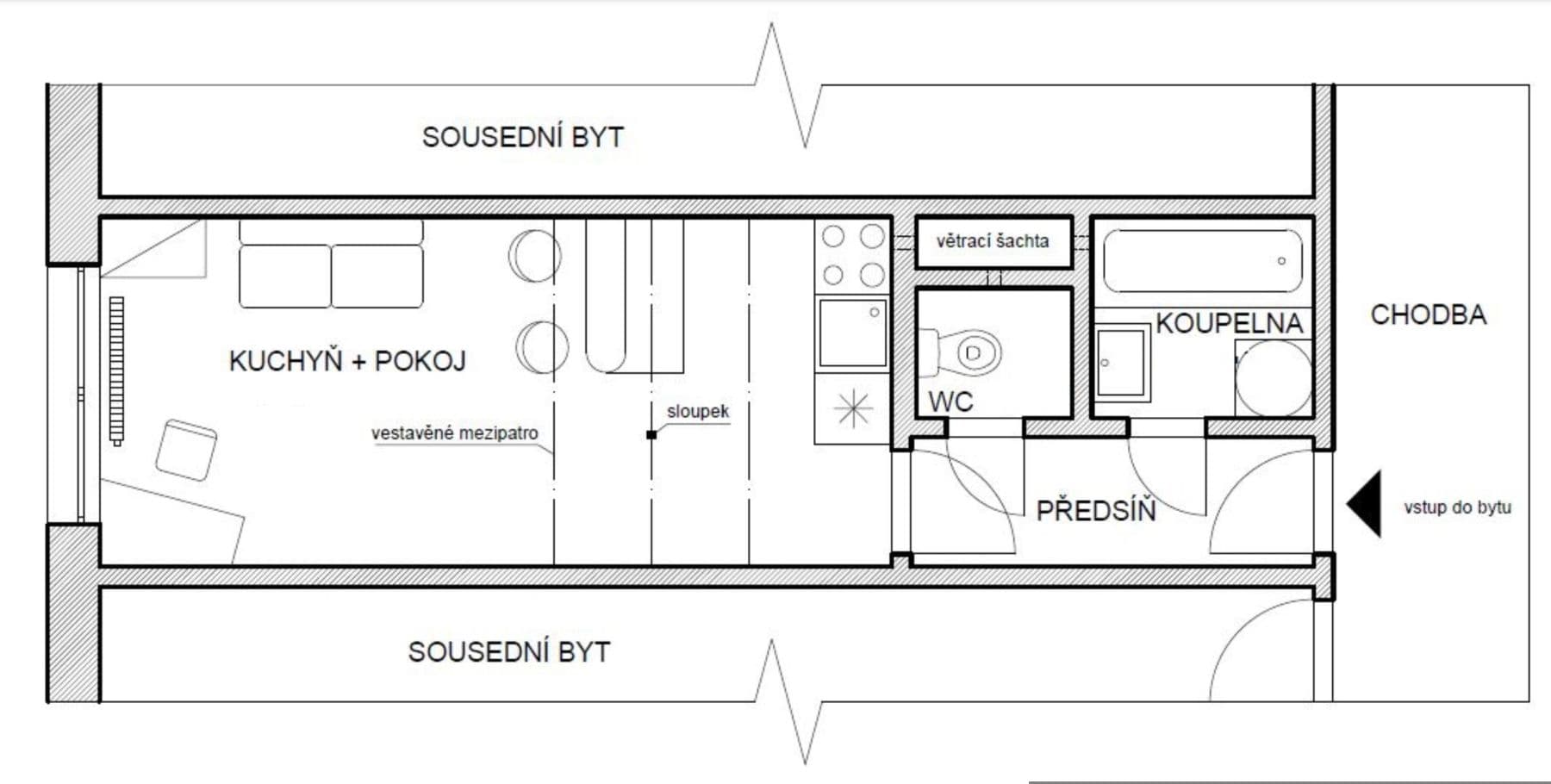 Pronájem bytu 25 m², Hnězdenská, Praha, Praha Pronájem bytu 25 m², Hnězdenská, Praha, Praha