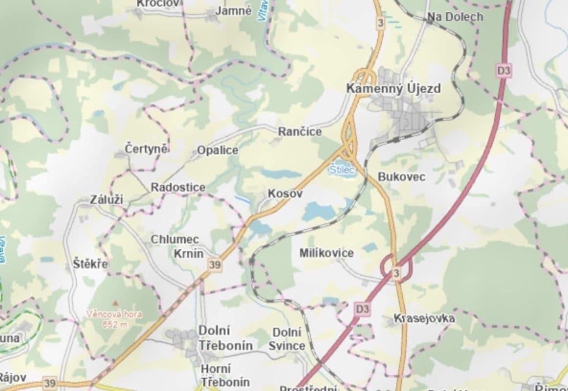 Prodej pozemku 3.412 m², Kamenný Újezd, Jihočeský kraj Prodej pozemku 3.412 m², Kamenný Újezd, Jihočeský kraj