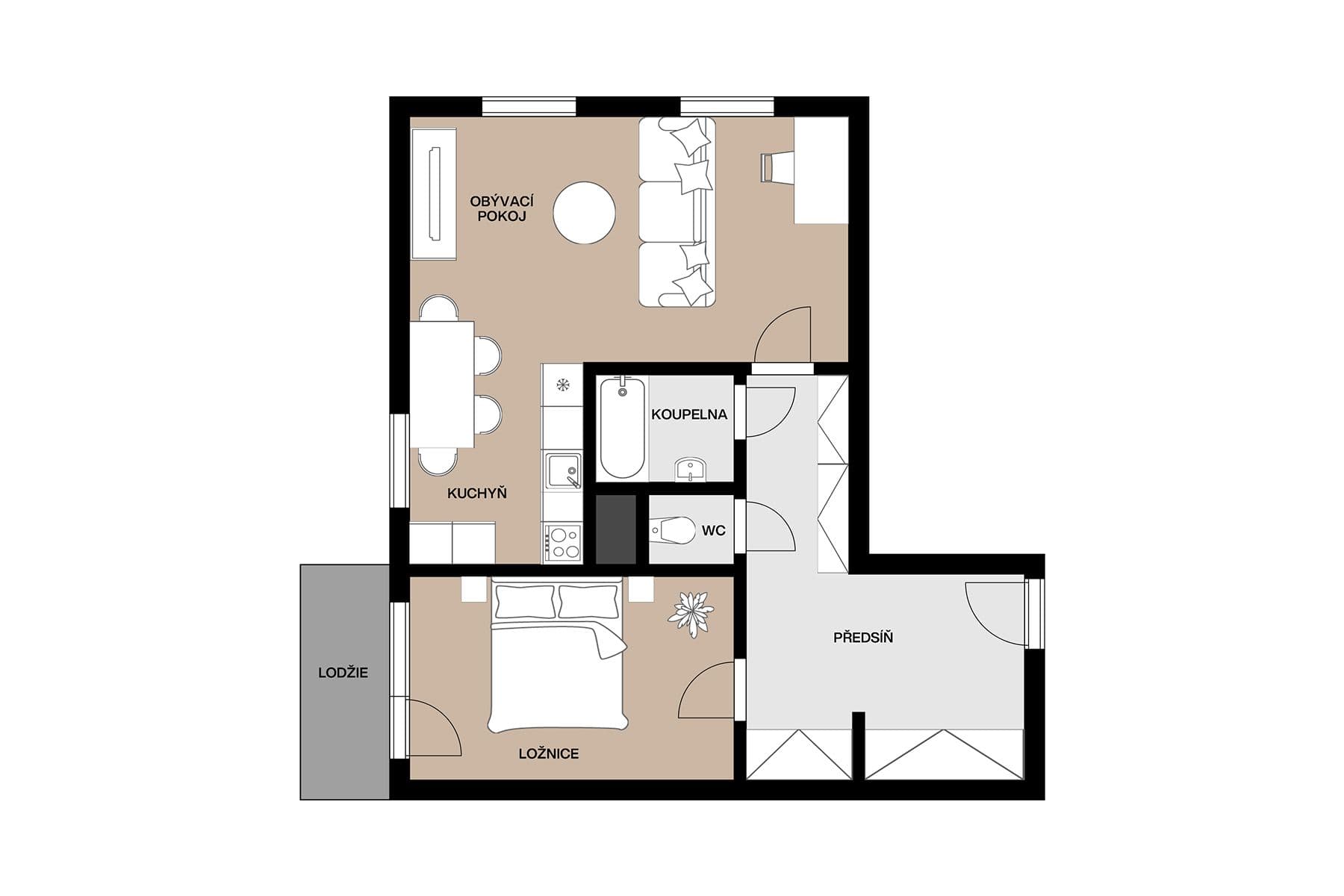 Prodej bytu 2+kk 59 m², Košťálkova, Praha, Praha Prodej bytu 2+kk 59 m², Košťálkova, Praha, Praha