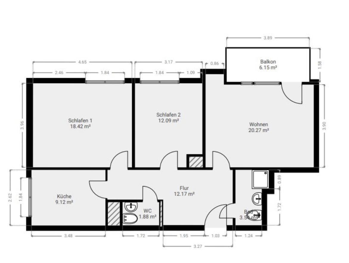 Pronájem bytu 3+1 83 m², Frankfurt am Main, Hessen Pronájem bytu 3+1 83 m², Frankfurt am Main, Hessen
