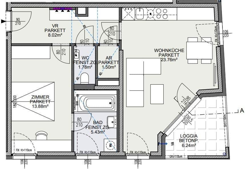 Prodej bytu 2+1 55 m², Arndtstrasse 50 Längenfeldgasse 7, Wien, Wien Prodej bytu 2+1 55 m², Arndtstrasse 50 Längenfeldgasse 7, Wien, Wien