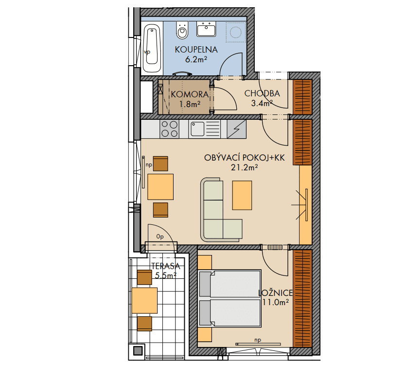 Pronájem bytu 2+kk 50 m², Stočesova, Praha, Praha Pronájem bytu 2+kk 50 m², Stočesova, Praha, Praha