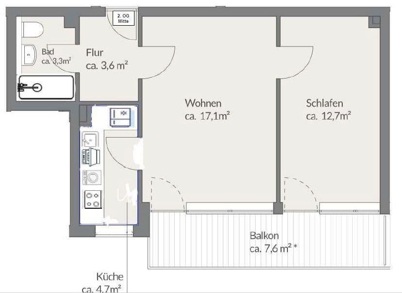Pronájem bytu 2+1 48 m², München, Bavorsko Pronájem bytu 2+1 48 m², München, Bavorsko