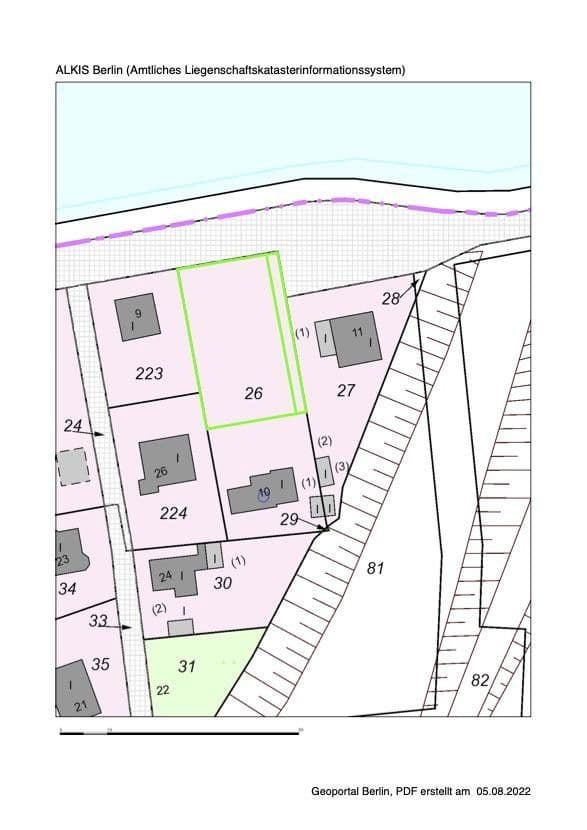 Prodej pozemku 748 m², Am Kanal 10, Berlin, Berlín Prodej pozemku 748 m², Am Kanal 10, Berlin, Berlín