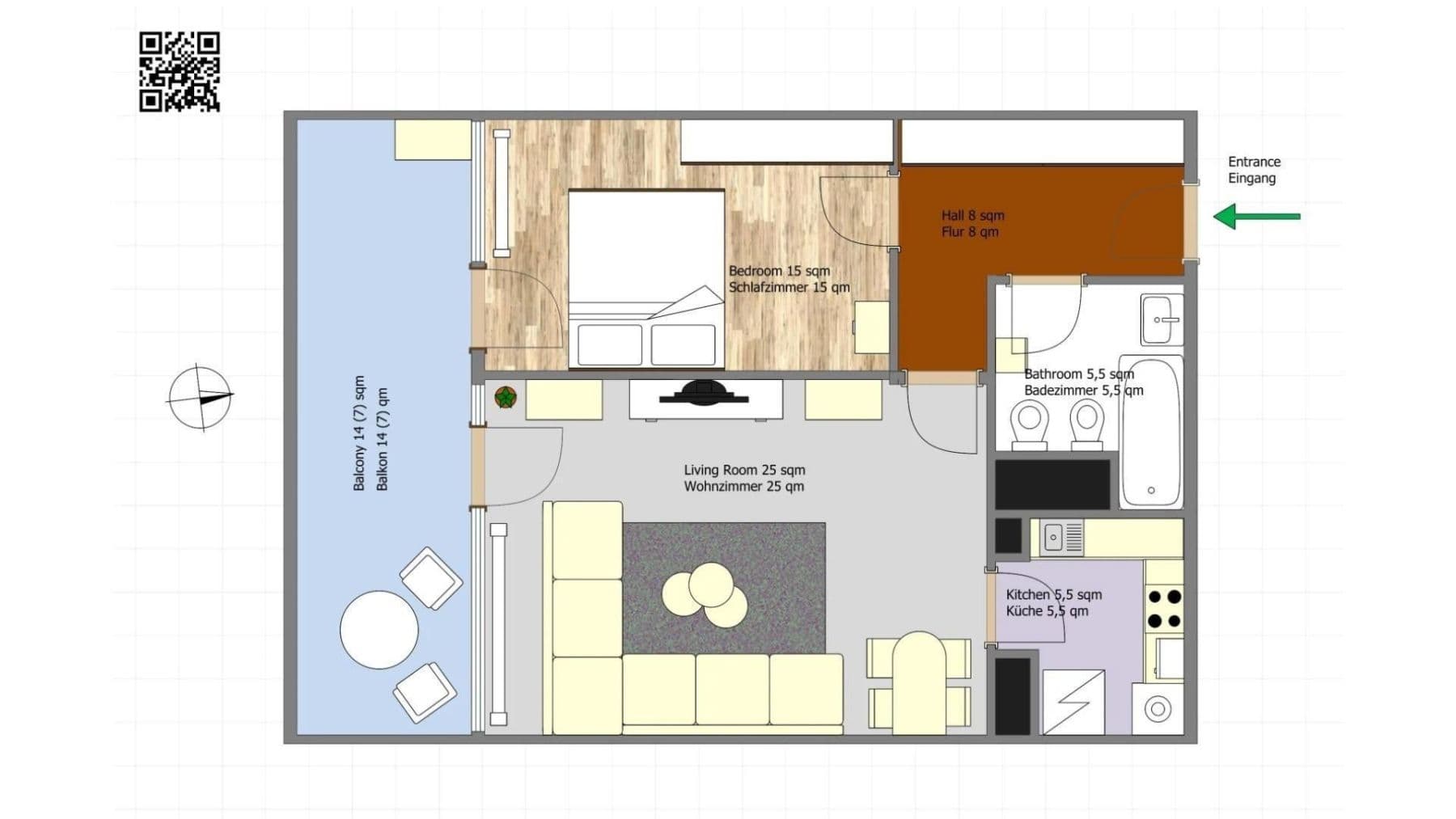 Pronájem bytu 2+1 50 m², Frankfurt am Main, Hessen Pronájem bytu 2+1 50 m², Frankfurt am Main, Hessen