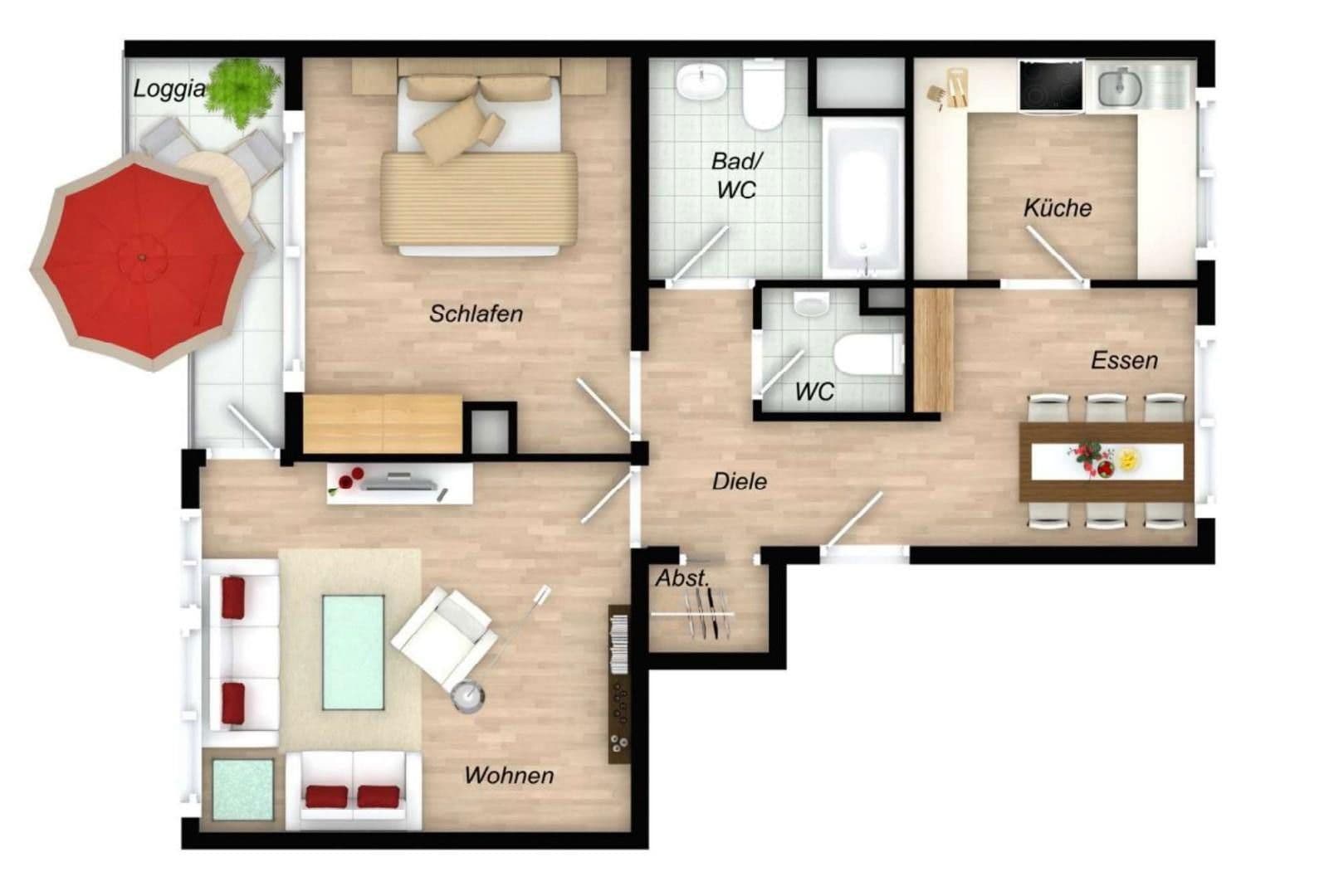 Pronájem bytu 2+kk 64 m², Wuppertal, Severní Porýní-Vestfálsko Pronájem bytu 2+kk 64 m², Wuppertal, Severní Porýní-Vestfálsko