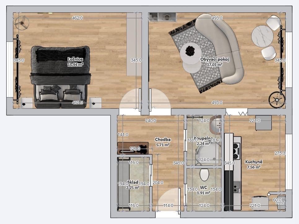 Pronájem bytu 2+1 52 m², Bučina, Prachovice, Pardubický kraj Pronájem bytu 2+1 52 m², Bučina, Prachovice, Pardubický kraj