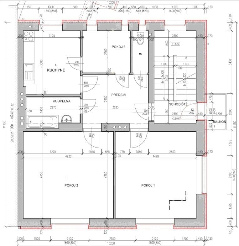 Pronájem bytu 3+1 100 m², Vážného, Brno, Jihomoravský kraj Pronájem bytu 3+1 100 m², Vážného, Brno, Jihomoravský kraj