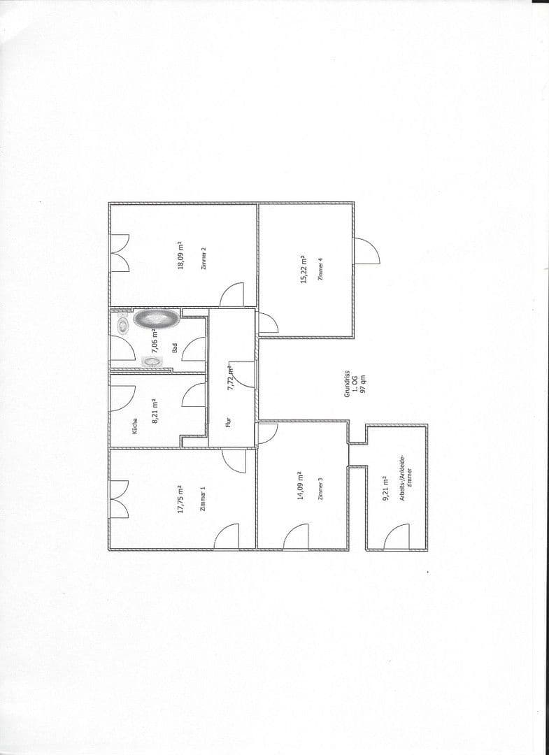 Pronájem bytu 4+kk 97 m², Zum Lindenhof 18, Limbach-Oberfrohna, Sasko Pronájem bytu 4+kk 97 m², Zum Lindenhof 18, Limbach-Oberfrohna, Sasko