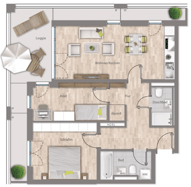 Pronájem bytu 3+1 79 m², Gerberau 9, München, Bavorsko Pronájem bytu 3+1 79 m², Gerberau 9, München, Bavorsko