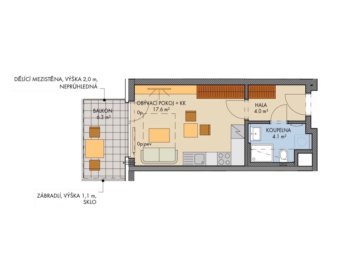 Prodej bytu 1+kk 33 m², Čakovická, Praha, Praha Prodej bytu 1+kk 33 m², Čakovická, Praha, Praha
