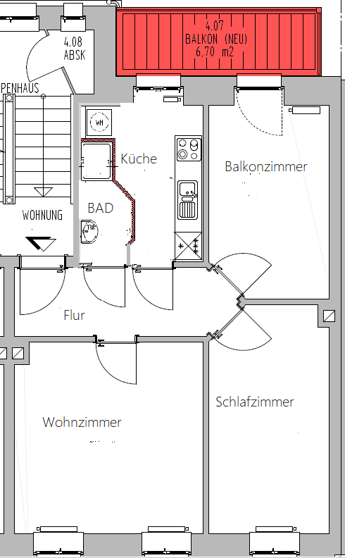 Pronájem bytu 3+1 62 m², Kieler Str.45, Leipzig, Sasko Pronájem bytu 3+1 62 m², Kieler Str.45, Leipzig, Sasko