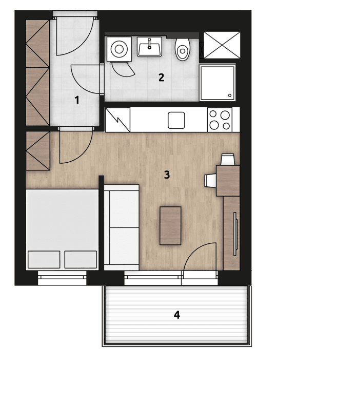 Pronájem bytu 1+kk 31 m², Hermanové, Praha, Praha Pronájem bytu 1+kk 31 m², Hermanové, Praha, Praha