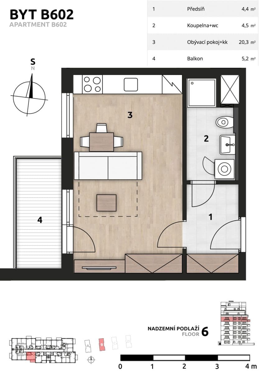 Pronájem bytu 1+kk 30 m², Fabiánové, Praha, Praha Pronájem bytu 1+kk 30 m², Fabiánové, Praha, Praha
