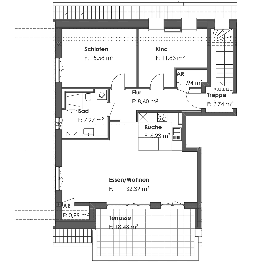Pronájem bytu 3+1 94 m², Dorfstraße 11b, Germering, Bavorsko Pronájem bytu 3+1 94 m², Dorfstraße 11b, Germering, Bavorsko