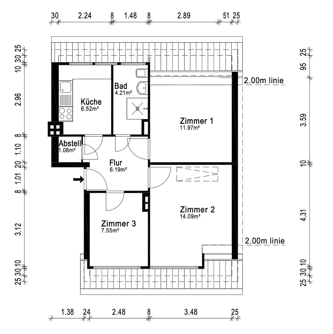 Pronájem bytu 3+1 52 m², Bremen, Bremen Pronájem bytu 3+1 52 m², Bremen, Bremen