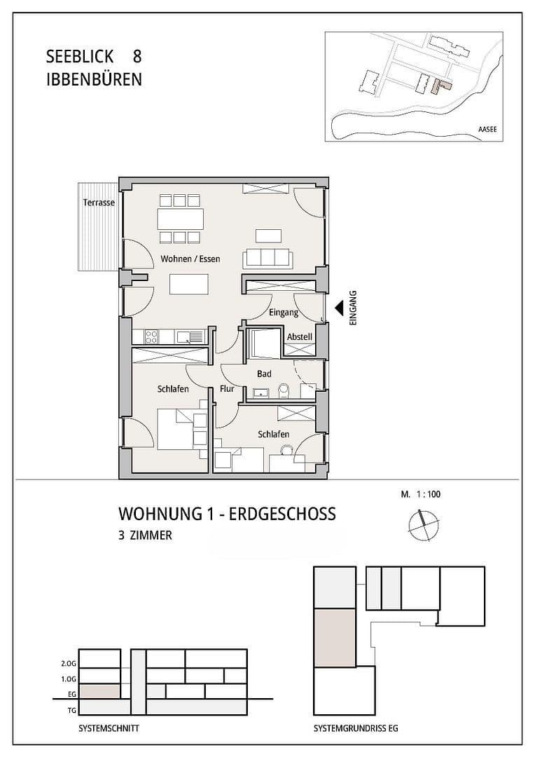 Pronájem bytu 3+1 77 m², Ibbenbüren, Severní Porýní-Vestfálsko Pronájem bytu 3+1 77 m², Ibbenbüren, Severní Porýní-Vestfálsko