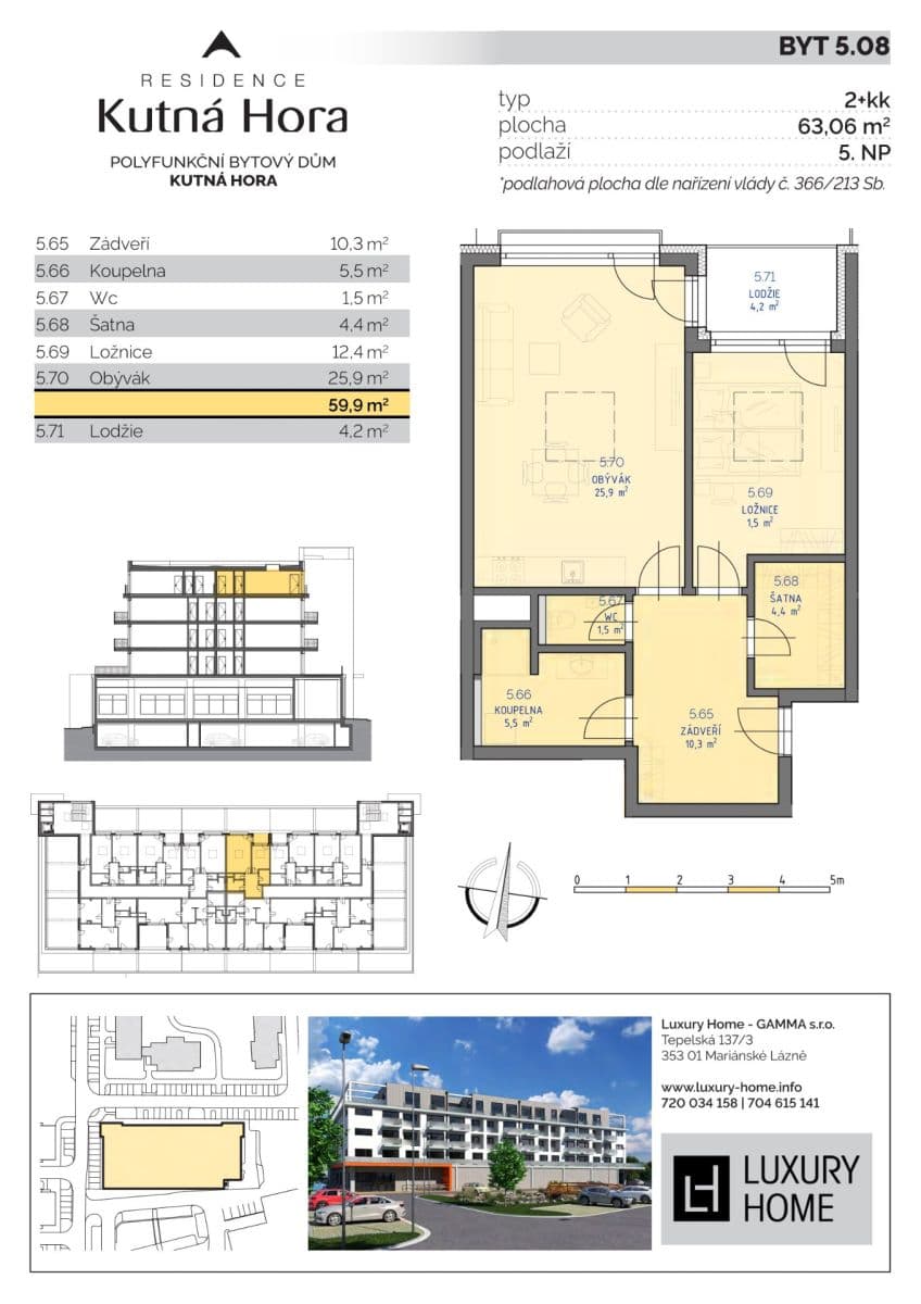 Pronájem bytu 2+kk 60 m², Za Lidkou, Kutná Hora, Středočeský kraj Pronájem bytu 2+kk 60 m², Za Lidkou, Kutná Hora, Středočeský kraj