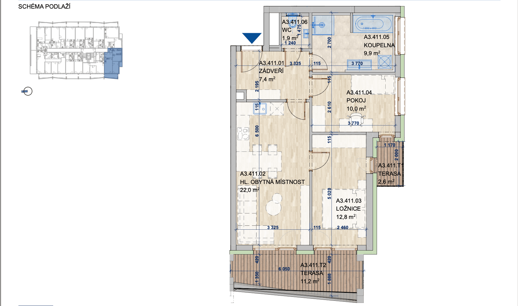 Pronájem bytu 3+kk 63 m², Komárovská, Brno, Jihomoravský kraj Pronájem bytu 3+kk 63 m², Komárovská, Brno, Jihomoravský kraj