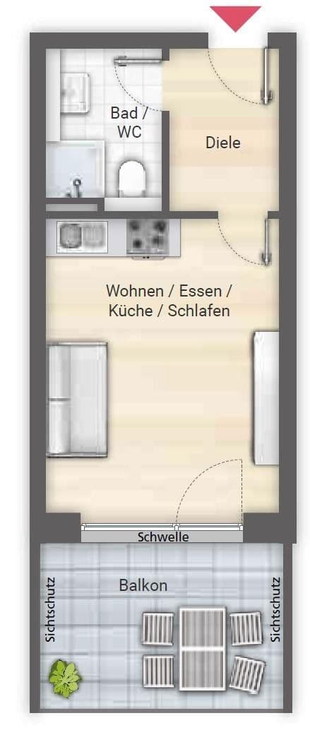 Prodej bytu 1+1 31 m², Am historischen Lokschuppen 12, Fürth, Bavorsko Prodej bytu 1+1 31 m², Am historischen Lokschuppen 12, Fürth, Bavorsko
