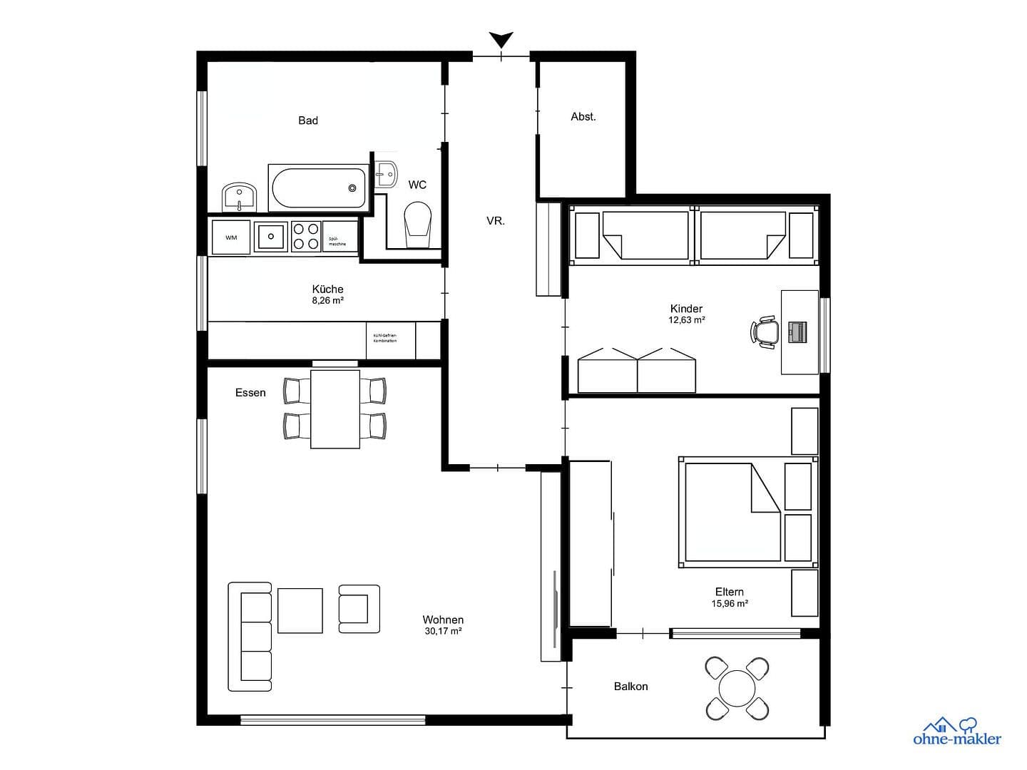 Pronájem bytu 3+kk 90 m², Kästnerstraße 4, Bietigheim-Bissingen, Bádensko-Württembersko Pronájem bytu 3+kk 90 m², Kästnerstraße 4, Bietigheim-Bissingen, Bádensko-Württembersko
