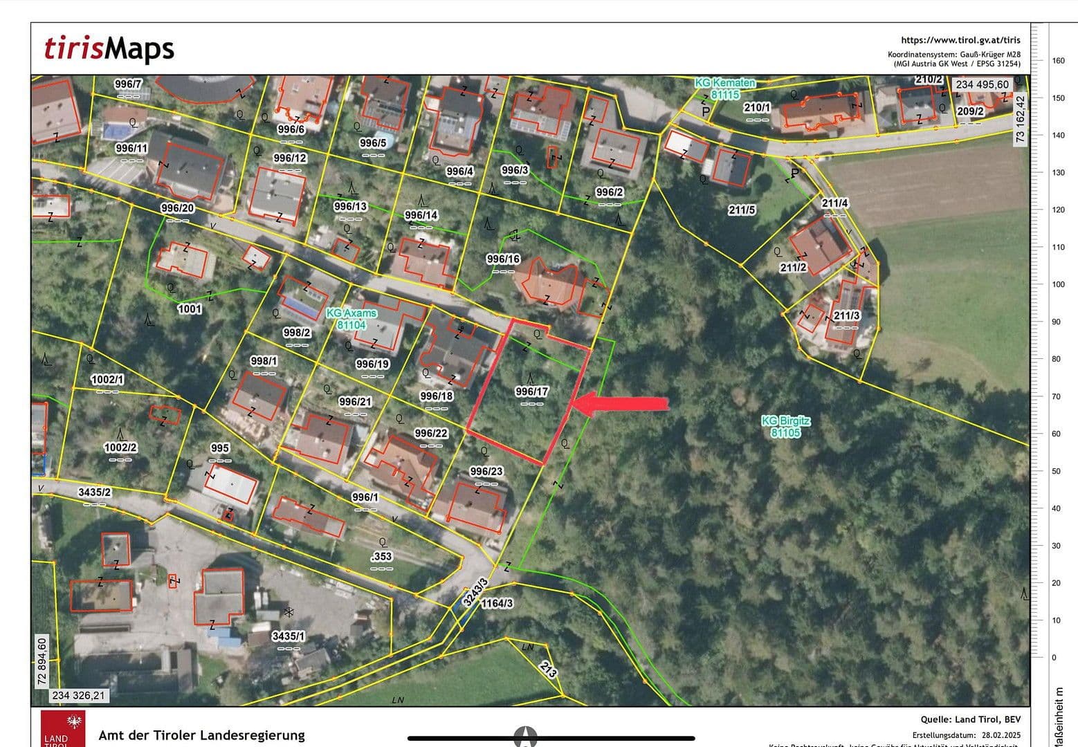 Prodej pozemku 753 m², Sonnleiten 1, Axams / Omes, Tyrolsko Prodej pozemku 753 m², Sonnleiten 1, Axams / Omes, Tyrolsko